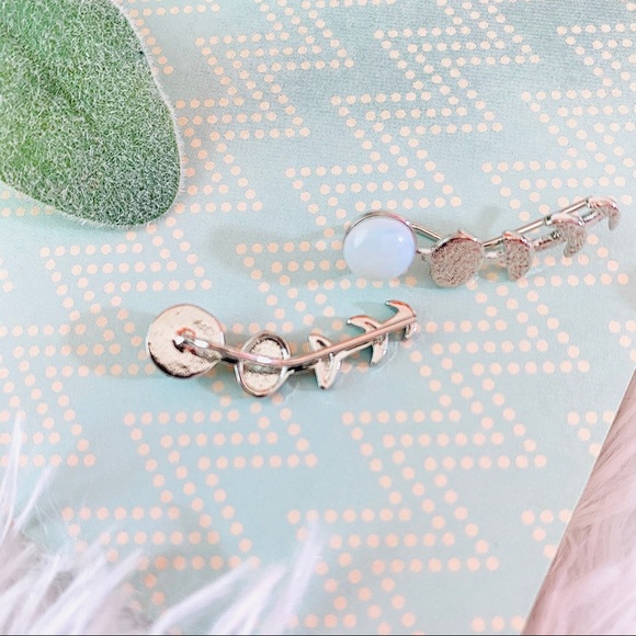 Silver Moon Waxing Earclimber Earring Boho Witchy - Picture 3 of 4